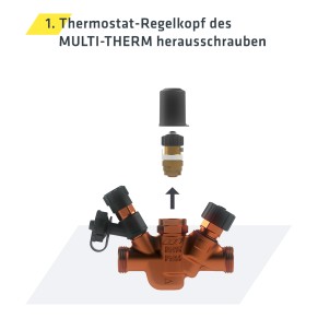 Upgrade Multi-Therm-Pro – Ansicht Thermostat-Regelkopf des Multi-Therm herausschrauben | Kemper Group