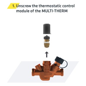 Upgrade Multi-Therm-Pro – View unscrewing the thermostat balancing bonnet of the Multi-Therm | Kemper Group