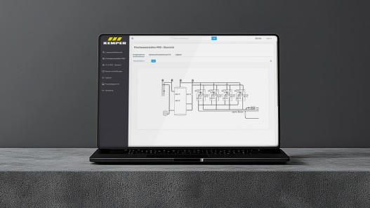 Vue dans le cloud de la vue d’ensemble de l’installation avec des données en direct KTS PRO | Groupe Kemper