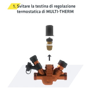 Upgrade a Multi-Therm-Pro – Immagine svitare la testina di regolazione del termostato Multi-Therm | Kemper Group