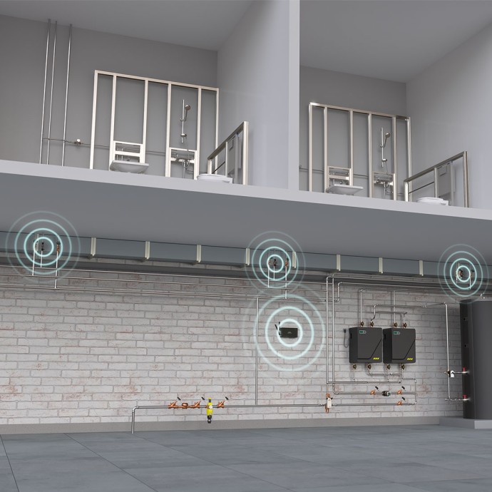 View of Multi-Therm-Pro digital balancing valves which communicate with each other using radio | Kemper Group