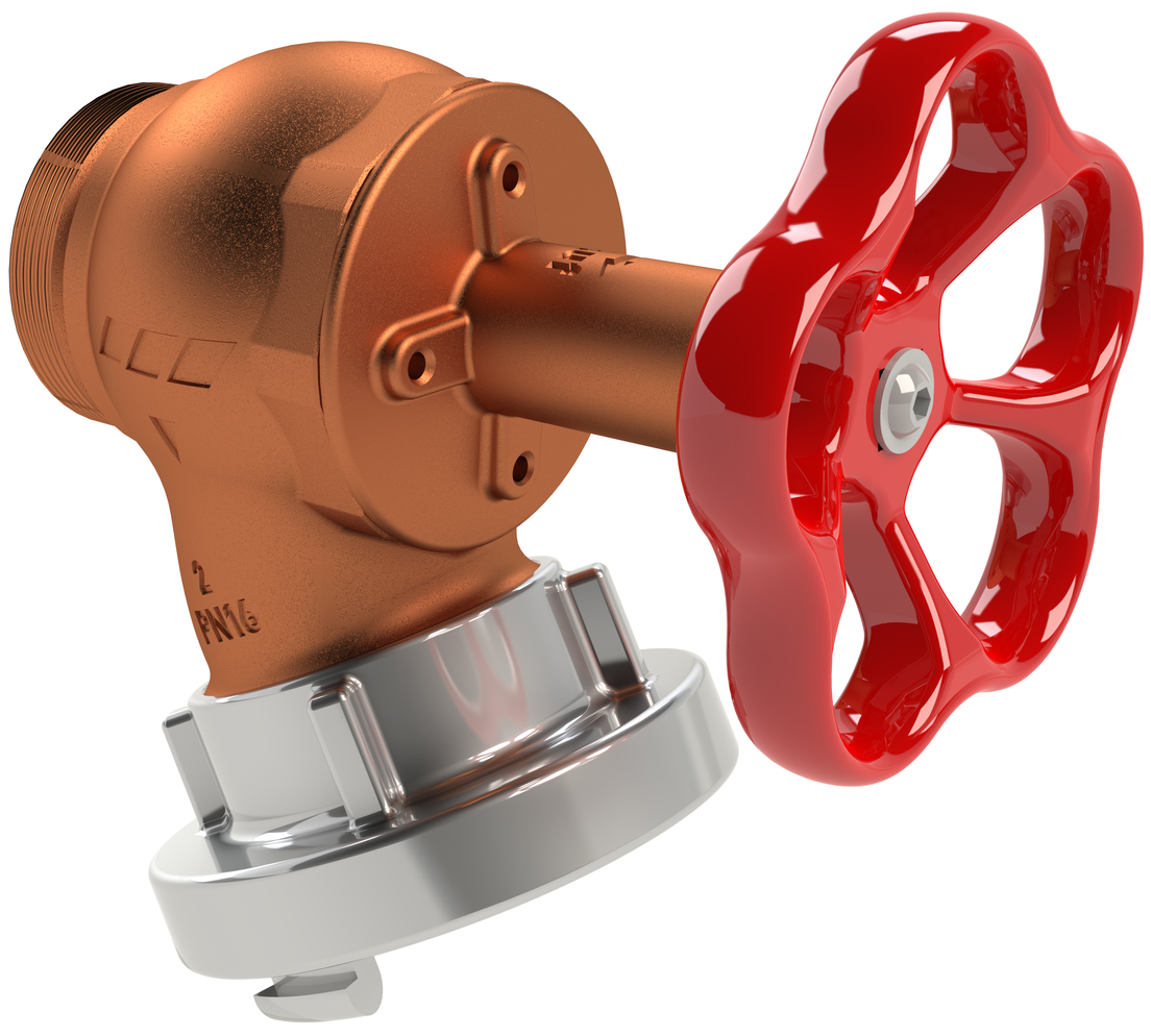 wall hydrant type F, union thread, aluminium C-coupling, figure 112 00