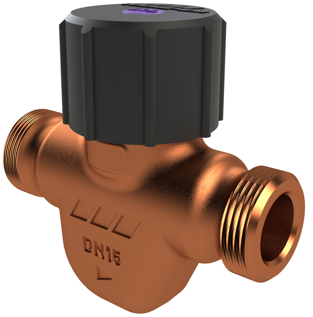 Valvola di regolazione della circolazione automatica ETA-THERM, da 62 °C a 64 °C, filettatura esterna, Figura 134 0G