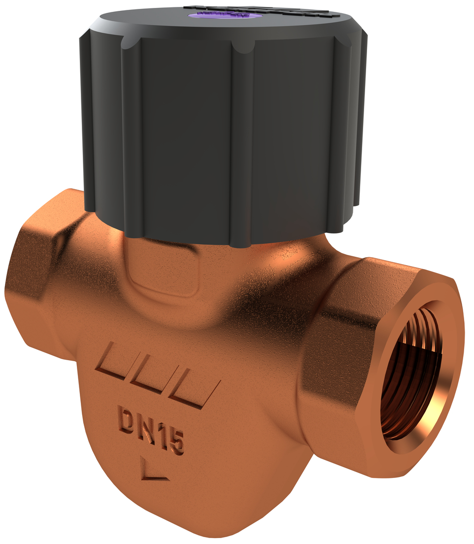 ETA-THERM termostatisk cirkulationsreguleringsventil, 62 °C - 64 °C, muf/muf, Figur 136 00