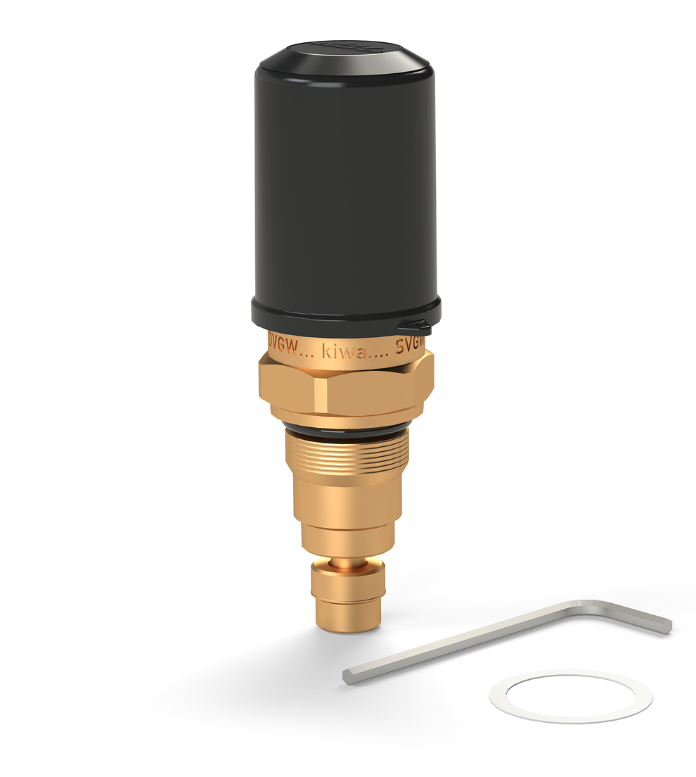 Ventiloverdel, regulering 50-65 °C til MULTI-THERM termostatisk reguleringsventil, Figur E0109 141 00